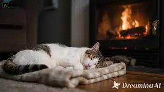 Purring Cats and Fireplace Ambience – Calming Sounds for Restful Sleep