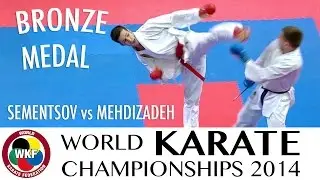 SEMENTSOV vs MEHDIZADEH. 2014 World Karate Championships. Male Kumite -60kg. Bronze Medal