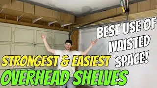 Overhead garage storage shelves - Shelf track brackets best unused dead above over head wasted space