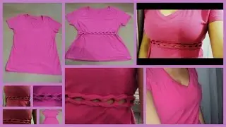 DIY - Customização de camiseta com trança muito fácil