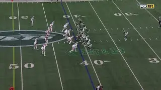 Breece Hall of to the races for long touchdown run