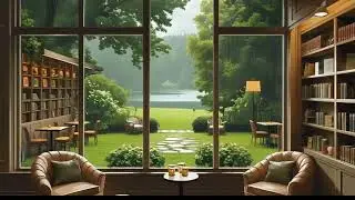Refúgio na Natureza: Sons de Chuva na Biblioteca | Relax, Study & Sleep