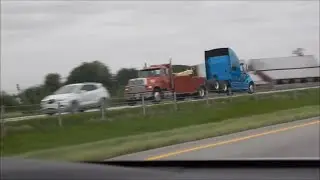 VERY RARE!!!! Ford LTL9000 Single Axle Wrecker On I-81! Towing A Prostar!