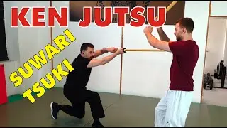 Suwari Tsuki (English), Swordfight on the knee. Online Dojo Ninjutsu-Akademie Heilbronn