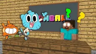 Monster School : The Amazing World of Gumball play challenge - Minecraft Animation