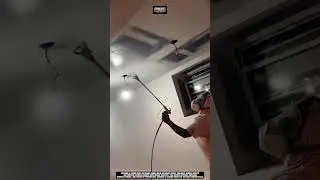 Applying primer coat on ceiling panels using work tool airless spray gun #tool #worktool