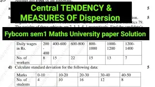 Q3 Statistics|Maths Paper Solution| 2024 Mumbai University IDOL|fy bcom maths sem1 NEP|Ark sir