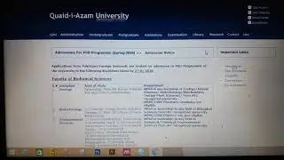 M.Phil and Ph.D QAU ADMISSIONS OPEN FOR SESSION- 2020