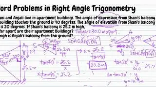 MPM2D 7.5 - Word Problems for Right Angle Trigonometry