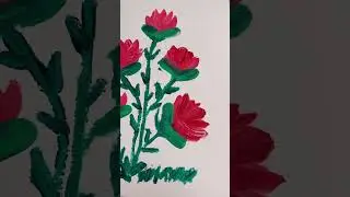Acrylic flower painting &hellip; just using Q-tips &make-up sponge.#acrylicflowerpainting @emmari6936