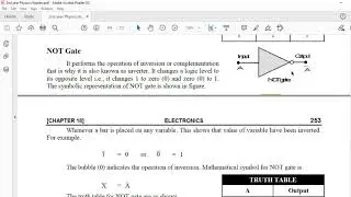 Physics 2nd year Digital system, Logic Gates, Application (Ch#18)