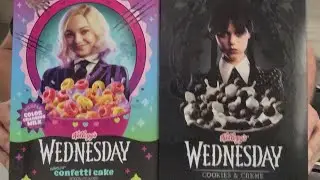 Wednesday Cookies & Cr&egrave;me & Enid Confetti Cake Cereals @KelloggsUS @Netflix 