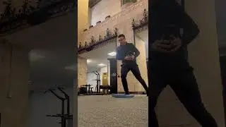 Split Stance Dynamic Balance Chops w/ KB (band under great toe)