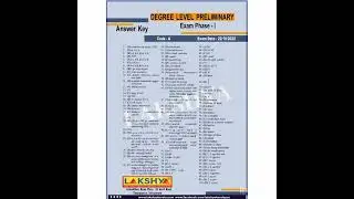 degree level preliminary exam phase 1 full answer key✨️#degreeprelimsexam #pscexams