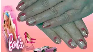 Barbie nails # pink # Gellish Structure gel polish Pink and clear