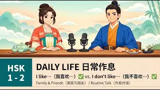 HSK 1 Chinese Podcast｜Daily Routine Talk 日常作息：几点起床？几点睡觉？上班怎么去？