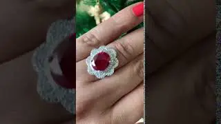 Pure Silver Created Ruby Ring