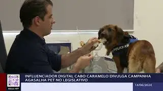 Influenciador digital Cabo Caramelo divulga Campanha Agasalha Pet no Legislativo
