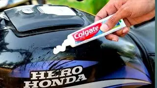 Remove Bike & Car Scratches Using Colgate ! टूथपेस्ट से मिटाओ बाईक/कार के निशान स्क्रैचेस #hackertv