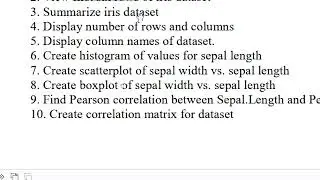 V SEM BCA R Programming Ex A8: R language Script for performing operation on Iris Data Set.