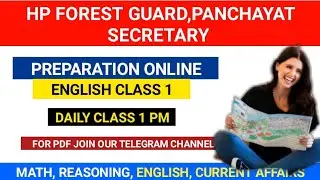 English For HP Forest Guard And  Panchayat Secretary Exam 2021 | HP Forest Guard Preparation
