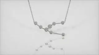 Mivoleti - Taurus Round Diamond  Round White Gold Zodiac Necklace