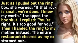 Just as I pulled out the ring box, she warned: 