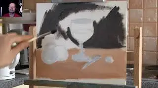 Still Life - Glass of Blue Water - Oil Painting