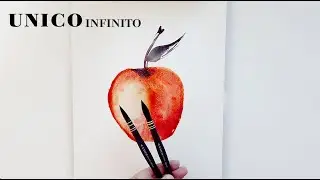 UNICO INFINITO - Mela con l'acquerello/Watercolor apple