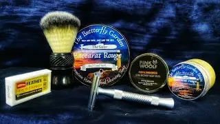 Full Brass Pearl Blaze Razor | Shaving Soap Baccarat Rouge