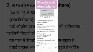 #structure of atmosphere/ वायुमंडल की संरचना #viral #studytips #trending #youtubeshorts