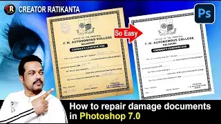 Restore & repair old Certificate Document in Photoshop 7.0 - Clean stamp & Handwritten from document