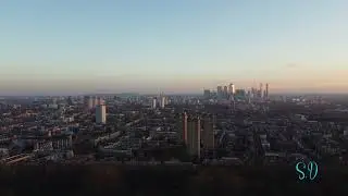 London Hackney Victoria Park - On a sunny winter's day - 4K Drone