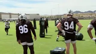 Raiders defensive line drills - hitting pads - OTA's June 9, 2021