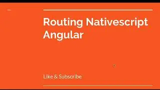 Nativescript Routing #10