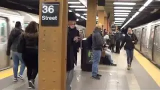 MTA NYC Subway: R160A (R) and R46 Put-In at 36th Street