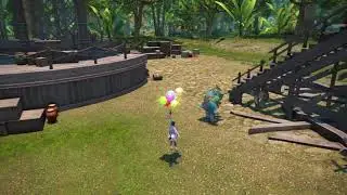 Ballooning down some stairs