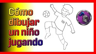 ⚽😀Cómo dibujar un NIÑO jugando FUTBOL⚽😀How to draw a CHILD playing SOCCER ✏️😊