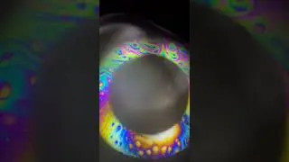 Never seen before - Light spectrum on soap bubble macro  #macro #satisfying