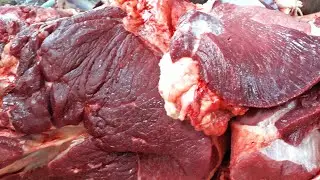 Meat Steak | Organic Meat Cutting Skills Village Meat Market | Fresh Beef Shop