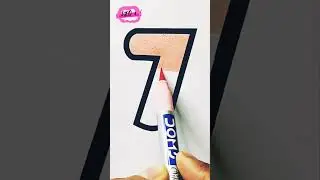 Number#7 Coloring Drawing Satisfying ASMR Video Oddly satisfying #shorts