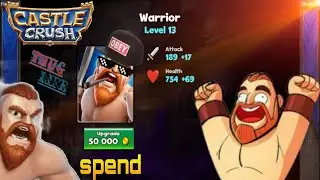 Castle Crush Common Card Warrior Upgrade | Level 12 forged to Level 13 Upgrade Reaper Deck Strategy!
