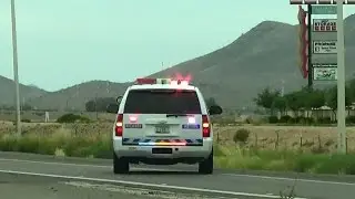 2 Casa Grande Arizona DPS Highway Patrol cruisers at traffic stops in Casa Grande [AZ | 6/8/2015]