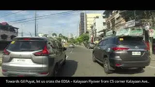 City Driving at Metro Manila: C5 corner Kalayaan Ave going to Gil Puyat via EDSA-KALAYAAN FLYOVER