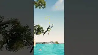 Flip Diving 2 player synchronized dive fail 4@ The Giant Tree #flip #coop #dive #fail #slowmotion
