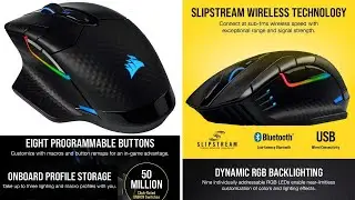 Corsair Dark Core RGB Pro, Wireless FPS/MOBA Gaming Mouse with SLIPSTREAM Technology,Backlit RGB LED