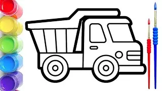 How to Draw a Beautiful Garbage Truck Drawing and Coloring Tutorial for Children