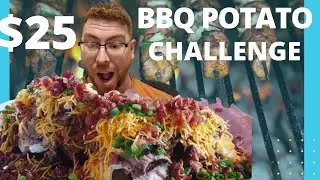 EXTREME TEXAS BBQ Brisket BAKED POTATO CHALLENGE Best American Food BBQ!
