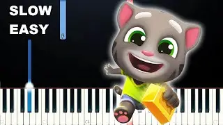 Talking Tom Gold Run - Run Theme (SLOW EASY PIANO TUTORIAL)
