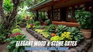 Timeless Wood & Stone Gate Designs: Elegant Garden Walls for Small Outdoor Spaces